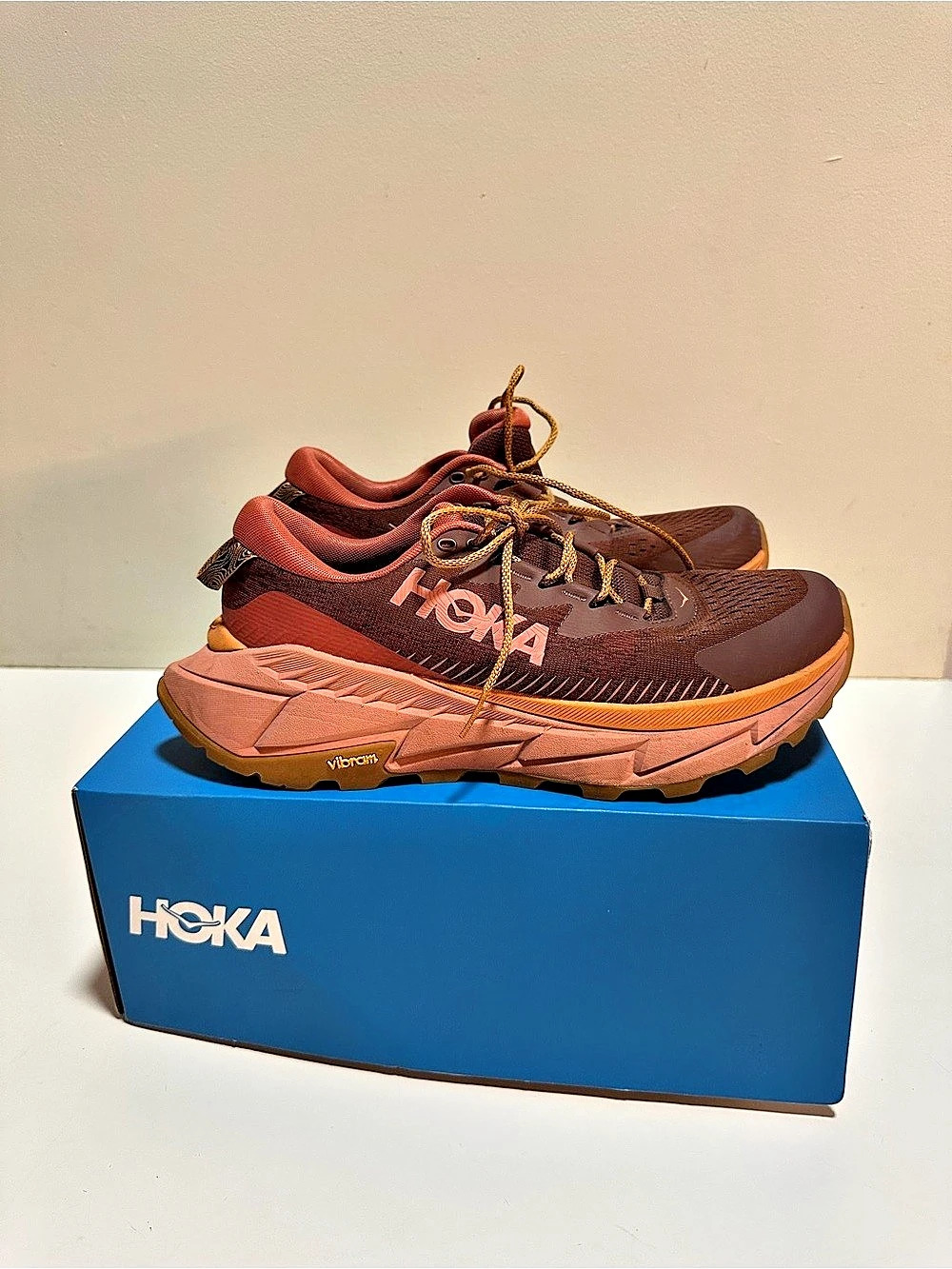 Hoka Skyline-Float X Athletic Shoes Brown & Pink US 9